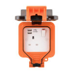 IP66 Weather Proof Range 1G 13A Switched Socket-SP with USB Charger(2.4A)