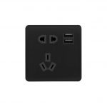 Screwless Curve Profile 10A CCC Socket with Dual USB Charger (2.4A)