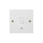 Molded White Square Profile Bell Push - 10AX Plate Switch