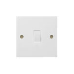 Molded White Square Profile 1G, 1Way 10AX Plate Switch