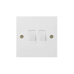 Molded White Square Profile 2G, 1Way 10AX Plate Switch