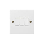Molded White Square Profile 3G, 1Way 10AX Plate Switch