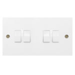 Molded White Square Profile 4G, 1Way 10AX Plate Switch