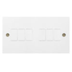 Molded White Square Profile 6G, 2Way 10AX Plate Switch
