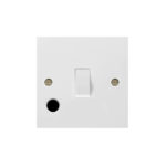 Molded White Square Profile 1G 20A D. P. Switch with Flex Outlet