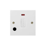Molded White Square Profile Fused Connection Unit with Neon and Flex Outlet - 3A Fused