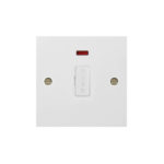 Molded White Square Profile Fused Connection Unit with Neon- 13A Fused