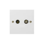 Molded White Square Profile 1G Co-axial Socket