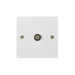 Molded White Square Profile 2G Co-axial Socket