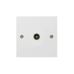 Molded White Square Profile 1G Co-axial Isolated Socket