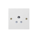 Molded White Square Profile 5A Unswitched socket round pin