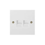 Molded White Square Profile 2G BT Telecom Socket - Master