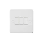 Molded White Curve Profile 3G, 1Way 10AX Plate Switch