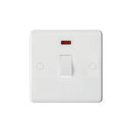 Molded White Curve Profile 1G 20A D. P. Switch with Neon