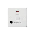 Molded White Curve Profile 1G 20A D.P. Switch with Neon and Flex Outlet - Printed Water Heater