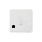 Molded White Curve Profile Fused Connection Unit with Flex Outlet - 3A Fused