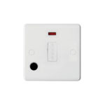 Molded White Curve Profile Fused Connection Unit with Neon and Flex Outlet - 3A Fused