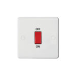 Molded White Curve Profile 45A D.P. Switch - Single Plate
