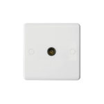 Molded White Curve Profile 1G Co-axial Socket