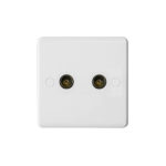 Molded White Curve Profile 2G Co-axial Socket