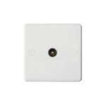 Molded White Curve Profile 1G Co-axial Isolated Socket