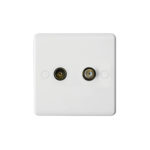Molded White Curve Profile 2G Satellite and Co-axial Socket