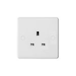 Molded White Curve Profile 1G 13A Un-Switched Socket