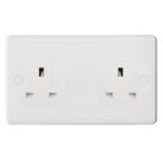 Molded White Curve Profile 2G 13A Un-Switched Socket