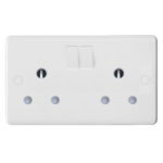 Molded White Curve Profile 2G 15A Switched Socket-SP