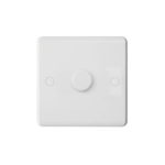 Molded White Curve Profile 1G 2 Way 400W Dimmer - Rotary Push