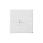 Molded White Curve Profile 1G RJ11 Telecom Socket