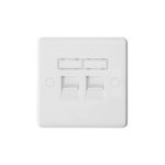 Molded White Curve Profile 2G RJ45 Computer Socket