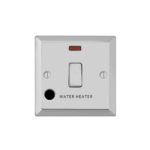 Bevel Edge Profile 1G 20A D.P. Switch with Neon and Flex Outlet - Printed Water Heater