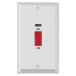 Bevel Edge Profile 45A D.P. Switch with Neon - Large Plate