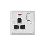 Bevel Edge Profile 1G 13A Switched Socket with Neon-DP