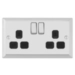Bevel Edge Profile 2G 13A Switched Socket-DP