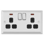 Bevel Edge Profile 2G 13A Switched Socket with Neon-SP