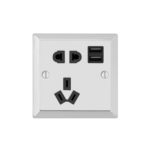 Bevel Edge Profile 10A CCC Socket with Dual USB Charger 2.4A