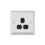 Bevel Edge Profile 1G 13A Un-Switched Socket