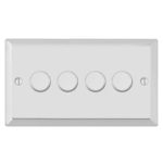 Bevel Edge Profile 4G 2 Way 400W Dimmer Switch - Rotary Push