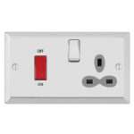 Bevel Edge Slimline 45A D.P. Cooker Switch   13A Switched Socket
