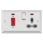 Georgian Slimline 45A D.P. Cooker Switch   13A Switched Socket with Neon
