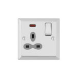 Bevel Edge Slimline 1G 13A Switched Socket with Neon-SP
