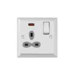 Bevel Edge Slimline 1G 13A Switched Socket with Neon-DP