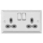 Bevel Edge Slimline 2G 13A Switched Socket-SP