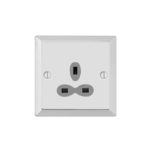 Bevel Edge Slimline 1G 13A Un-Switched Socket