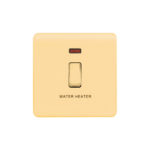 Screwless Curve Profile 1G 20A D.P. Switch with Neon - Printed Water Heater