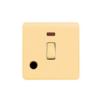 Screwless Curve Profile 1G 20A D. P. Switch with Neon and Flex Outlet