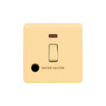 Screwless Curve Profile 1G 20A D.P. Switch with Neon and Flex Outlet - Printed Water Heater