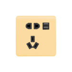 Screwless Curve Profile 10A CCC Socket with Dual USB Charger (2.4A)